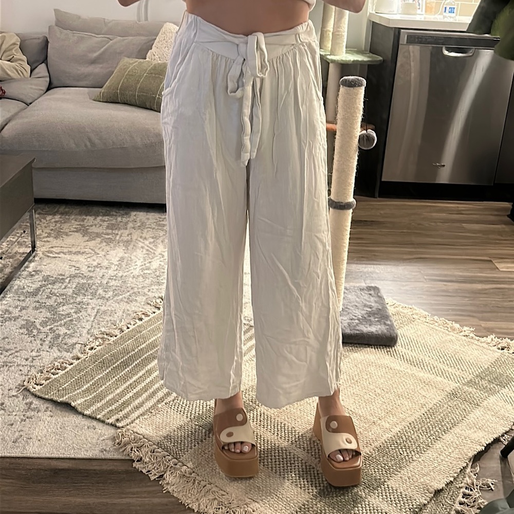 Mahina Wide Leg Pants - White